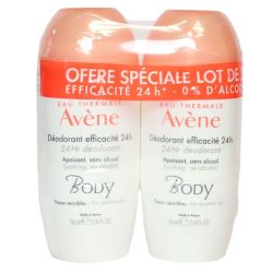 Avene Body Déod Efficacité 24H 2Roll-On/50Ml