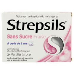 Strepsils S Sucre Fraise Past24