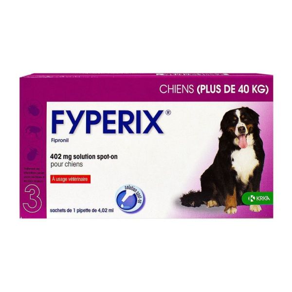 Fyperix 402Mg Spot-On Chien +40Kg 3Pip/4,02Ml