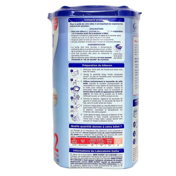 Gallia Bb Exp Ar2 Lait Pdr B/800G