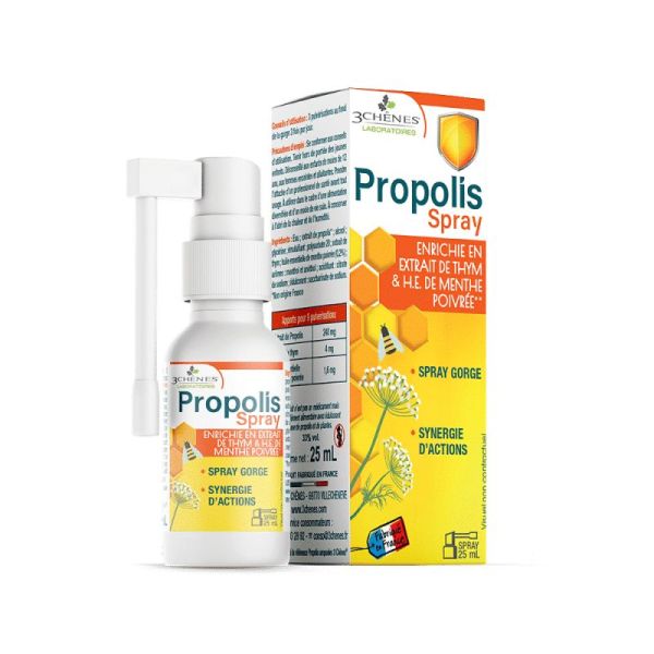 3 Chenes Propolis Spray Gorge Fl/25Ml