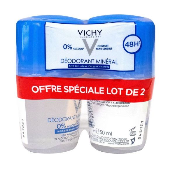 Vichy Deod Min Effic48H Bil50X2
